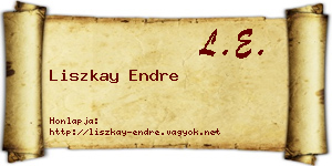 Liszkay Endre névjegykártya